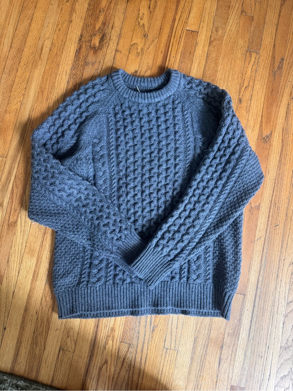Patagonia Unisex Cable Knit Sweater - Charcoal Gray